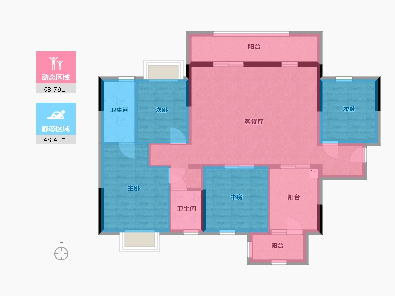 广西壮族自治区-南宁市-银河龙湖江与城-104.40-户型库-动静分区