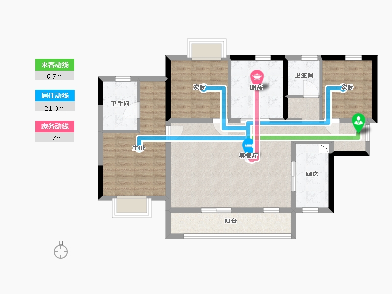 广西壮族自治区-南宁市-银河龙湖江与城-89.50-户型库-动静线