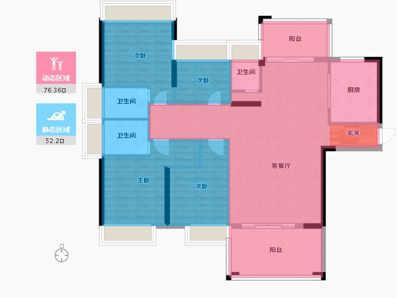 广东省-揭阳市-翔栩水岸城-116.34-户型库-动静分区