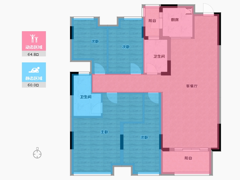 广西壮族自治区-桂林市-荣和桂林桃花源著-111.76-户型库-动静分区