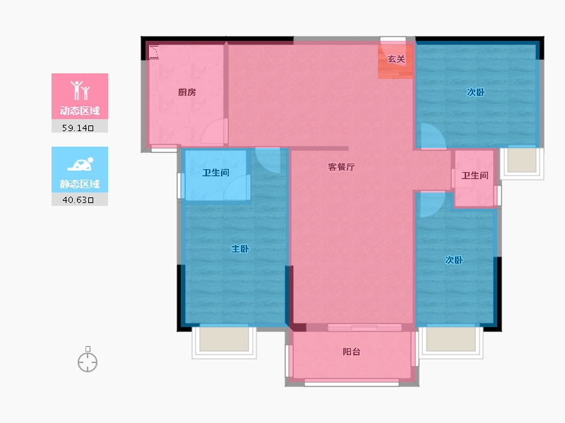 广东省-揭阳市-丽景苑-90.82-户型库-动静分区