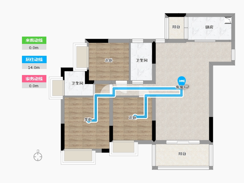 四川省-南充市-中虹国际-80.02-户型库-动静线