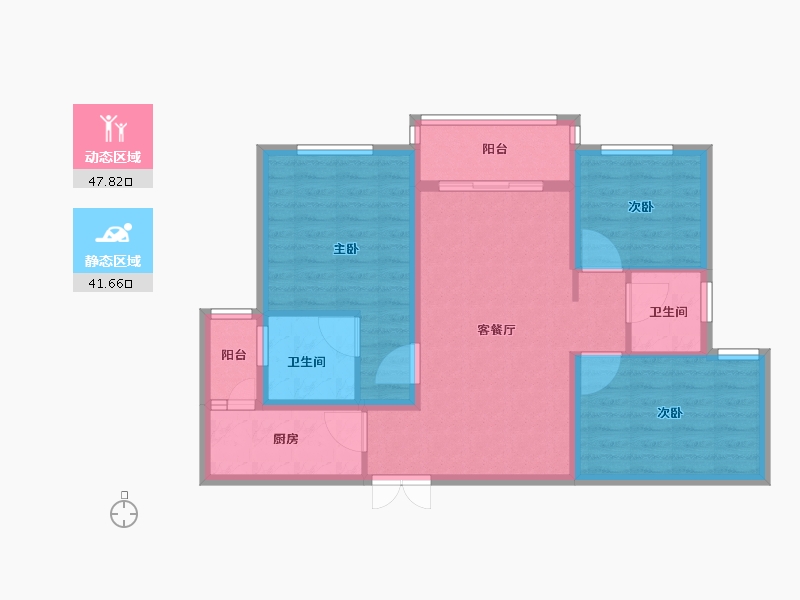 四川省-绵阳市-梓都国宾壹号-79.56-户型库-动静分区