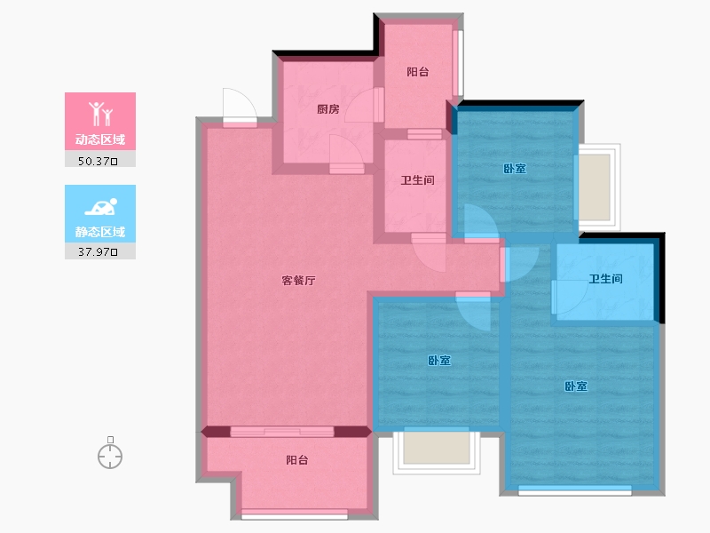 四川省-南充市-北辰壹号-77.31-户型库-动静分区