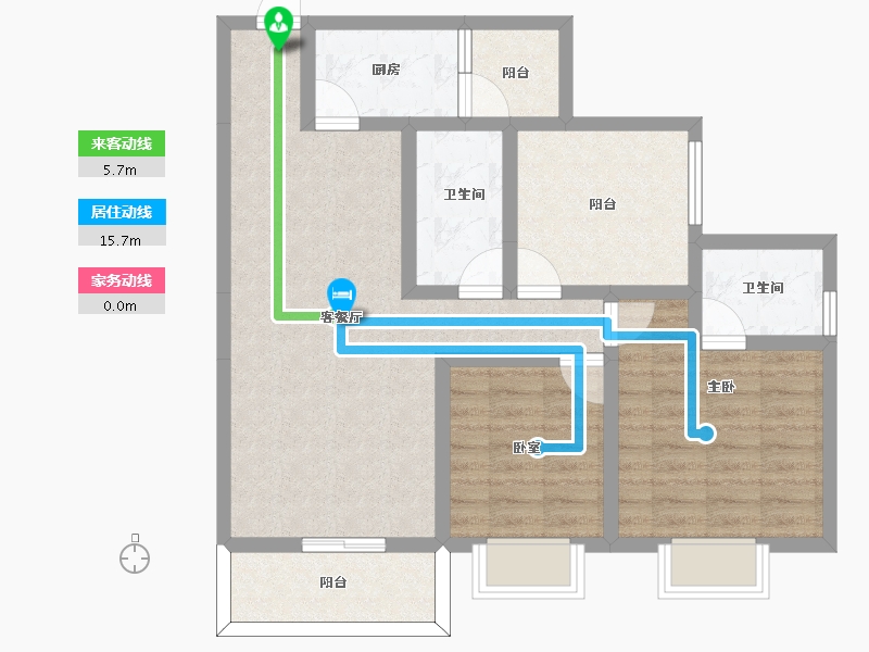 四川省-南充市-辉宇都市泊岸-80.85-户型库-动静线