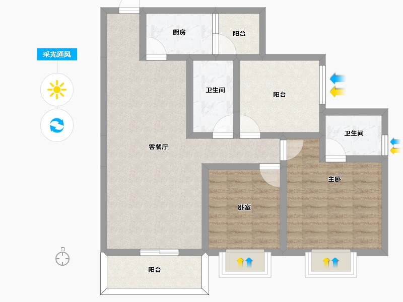 四川省-南充市-辉宇都市泊岸-80.85-户型库-采光通风