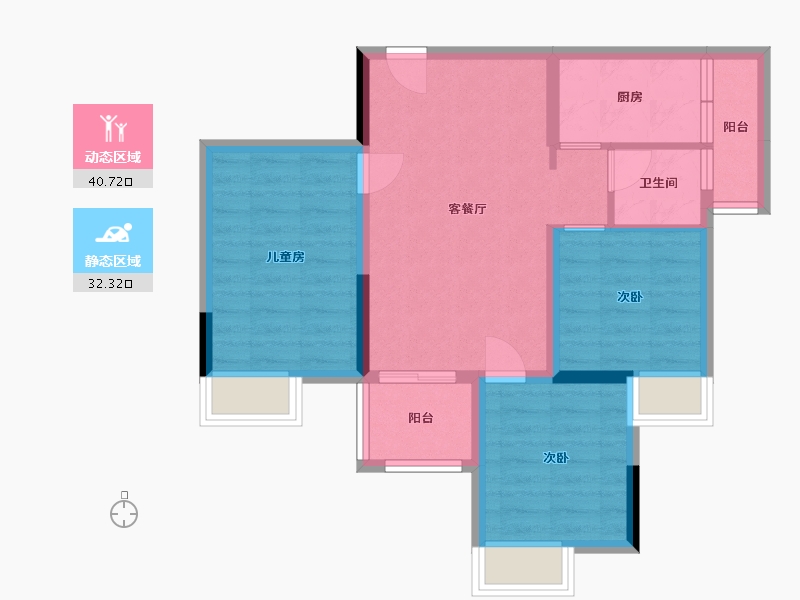 四川省-南充市-中虹国际-64.38-户型库-动静分区