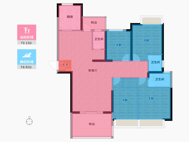 广东省-揭阳市-翔栩水岸城-124.61-户型库-动静分区