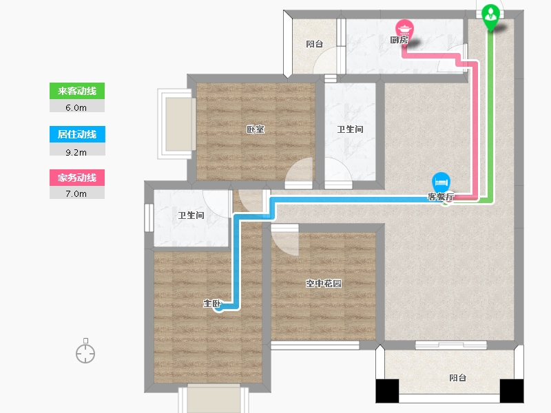 四川省-南充市-辉宇都市泊岸-83.87-户型库-动静线