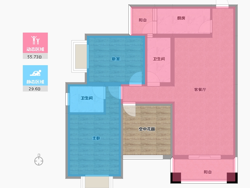 四川省-南充市-辉宇都市泊岸-83.87-户型库-动静分区