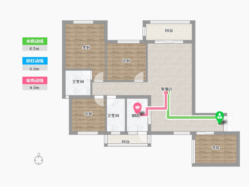 四川省-绵阳市-梓都国宾壹号-86.00-户型库-动静线