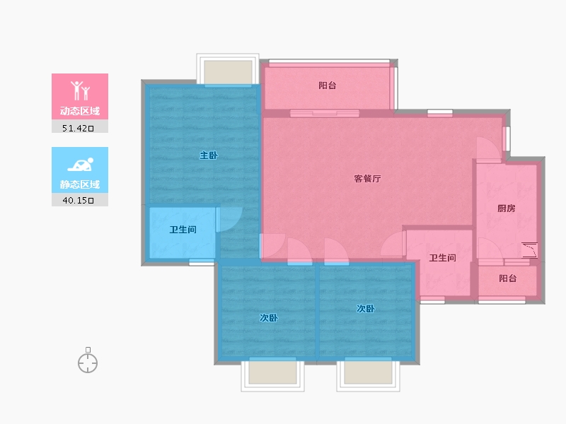 四川省-南充市-中虹国际-82.03-户型库-动静分区