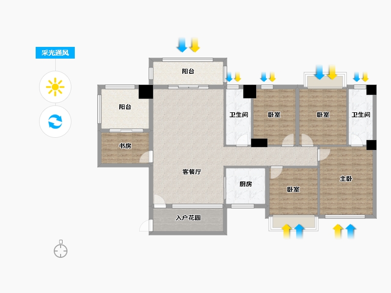 广西壮族自治区-百色市-靖西阳光城-140.98-户型库-采光通风