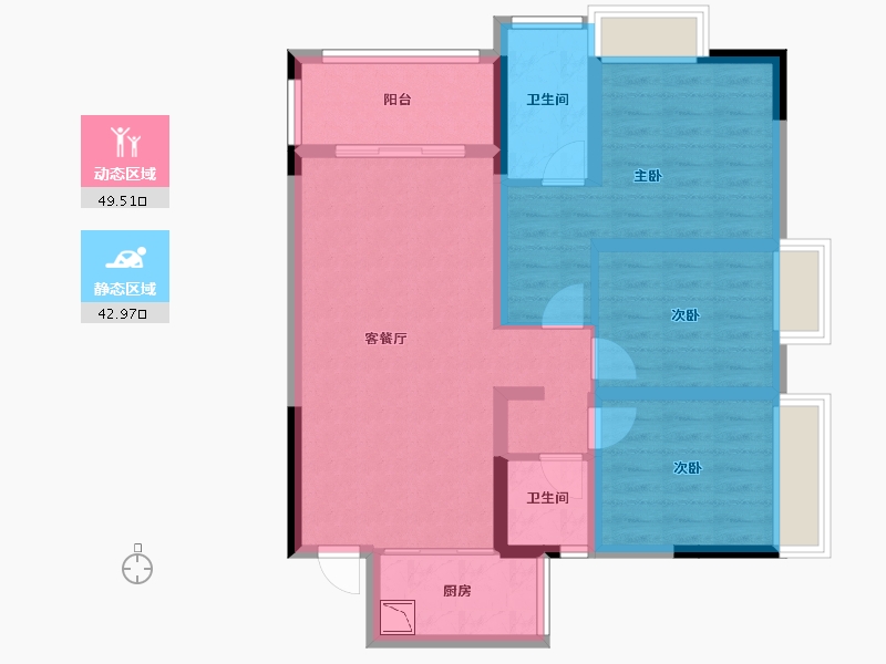 四川省-绵阳市-福阳广场-81.57-户型库-动静分区