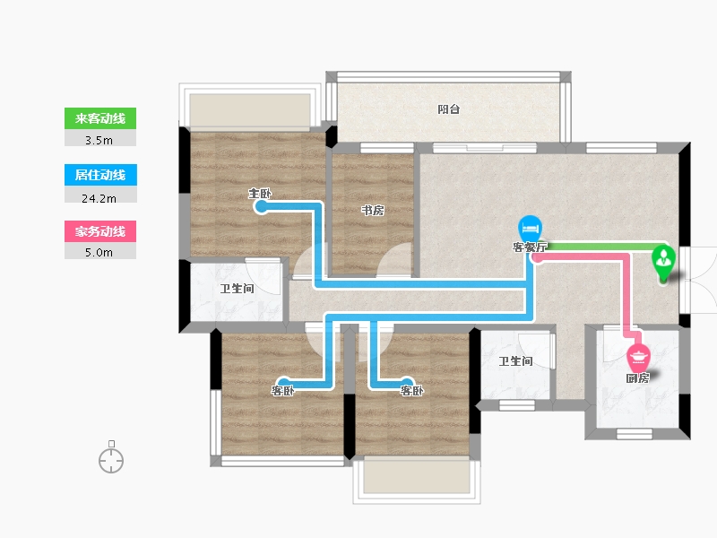 四川省-遂宁市-和喜·公园里-72.55-户型库-动静线