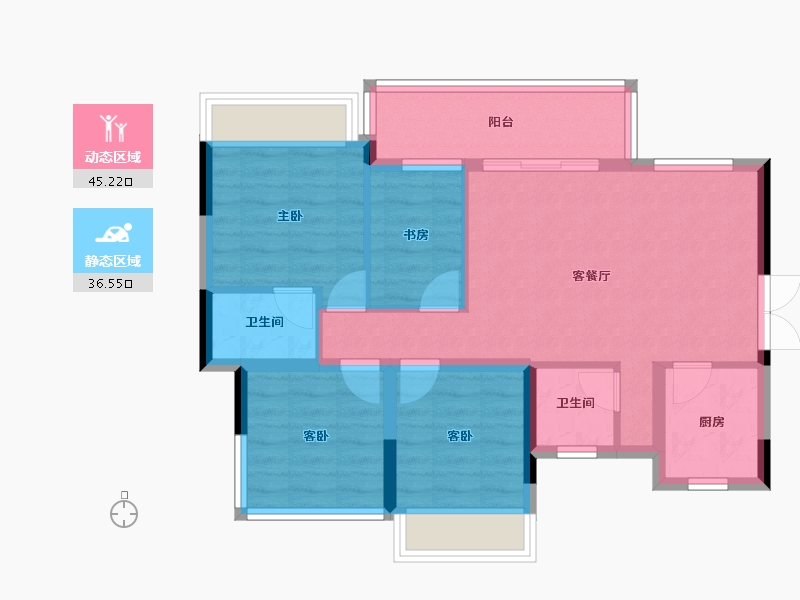 四川省-遂宁市-和喜·公园里-72.55-户型库-动静分区