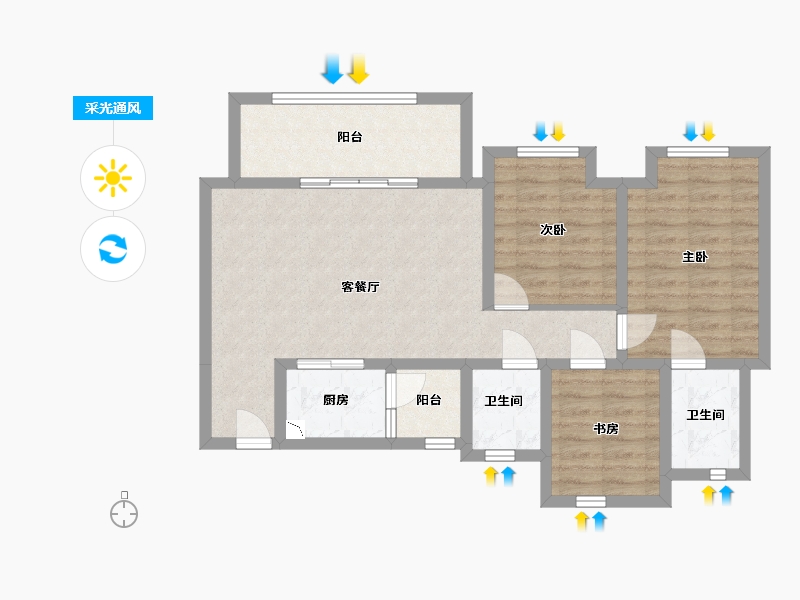 四川省-眉山市-中粮·天府智慧城-81.27-户型库-采光通风