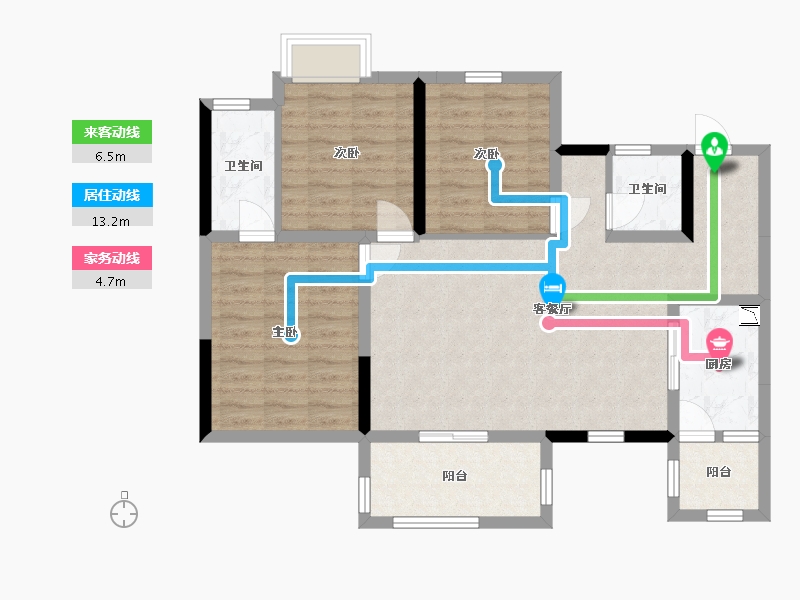 四川省-眉山市-彭山领地观江府-88.54-户型库-动静线