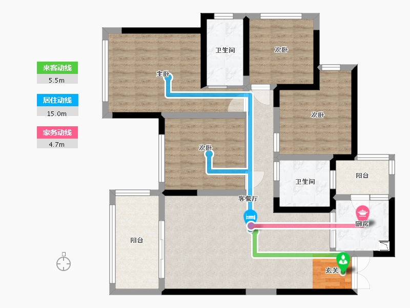 四川省-雅安市-西部网信·十里原湾-101.69-户型库-动静线