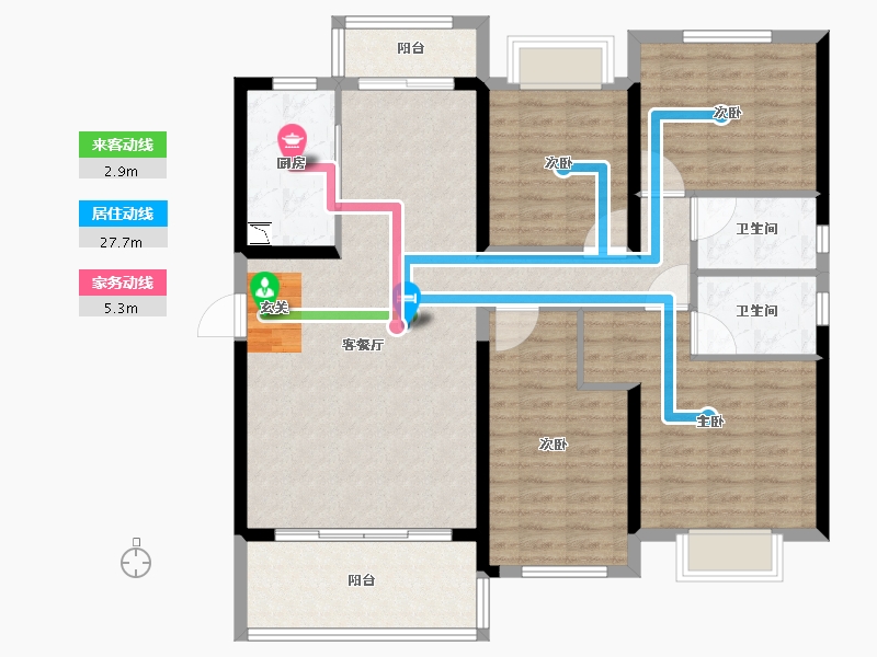 广东省-揭阳市-碧桂园江山帝景-114.40-户型库-动静线