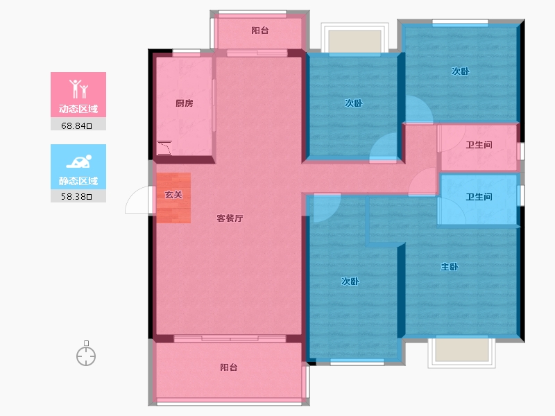 广东省-揭阳市-碧桂园江山帝景-114.40-户型库-动静分区