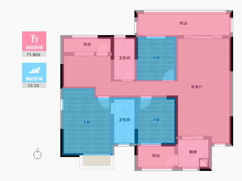 四川省-绵阳市-福阳广场-98.47-户型库-动静分区