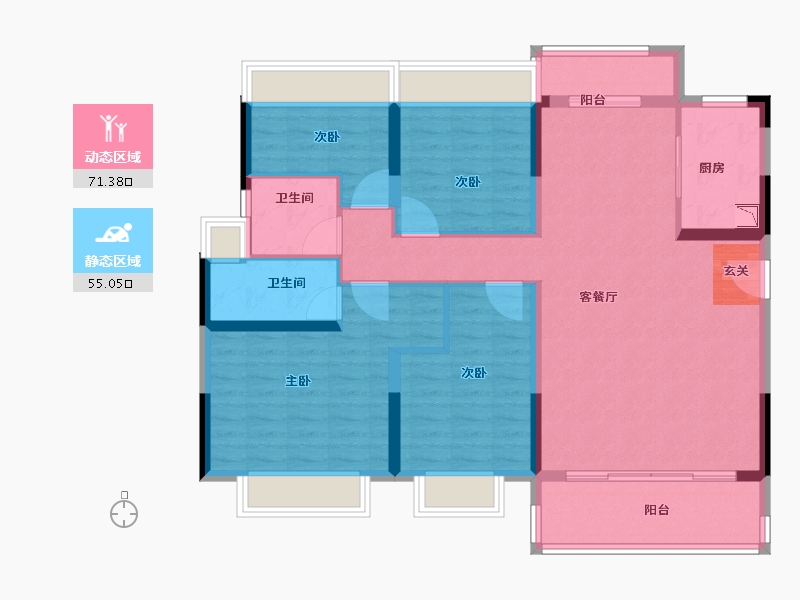 广东省-揭阳市-碧桂园·金域名府-113.60-户型库-动静分区