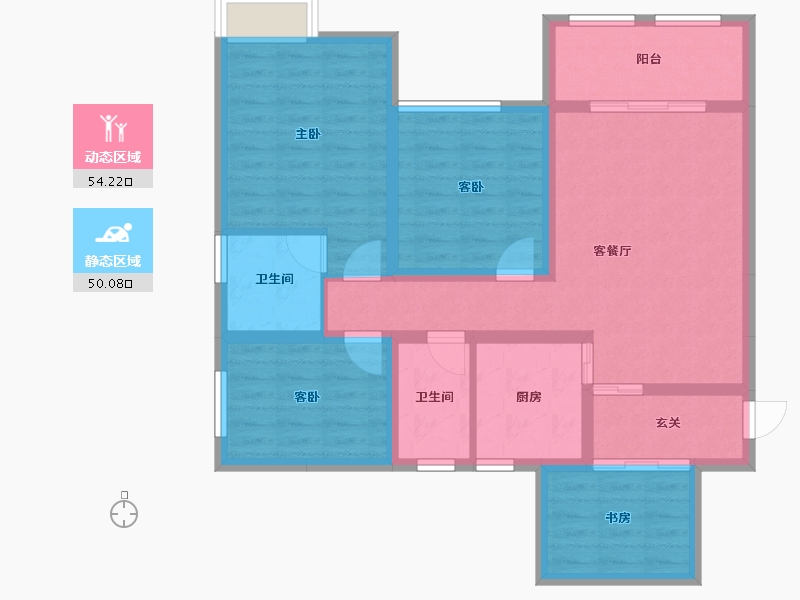 四川省-遂宁市-烨宇·锦绣江山-92.25-户型库-动静分区