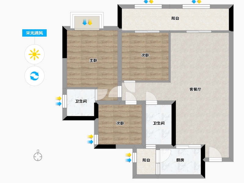 四川省-眉山市-中心城-75.43-户型库-采光通风