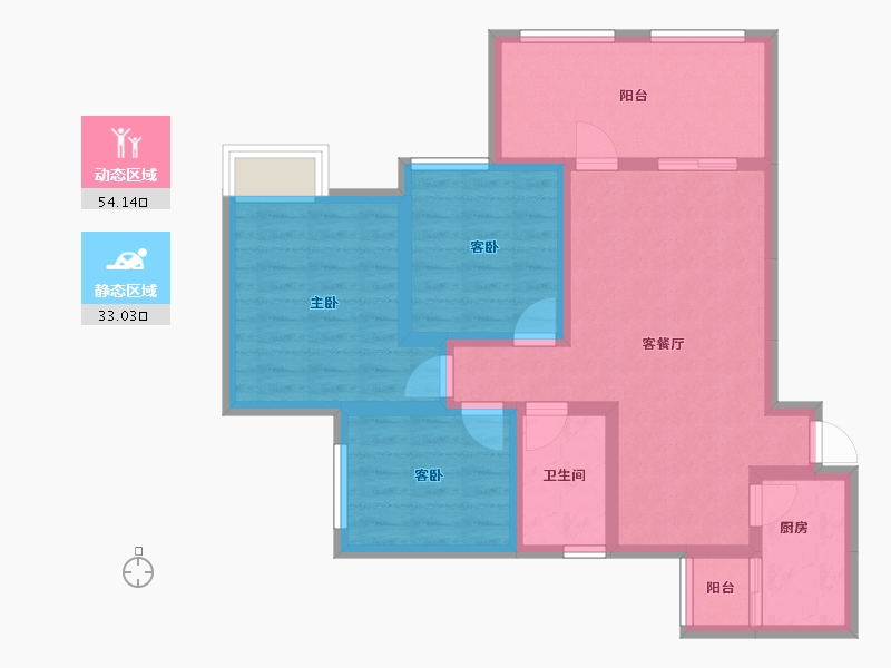 四川省-遂宁市-烨宇·锦绣江山-76.61-户型库-动静分区