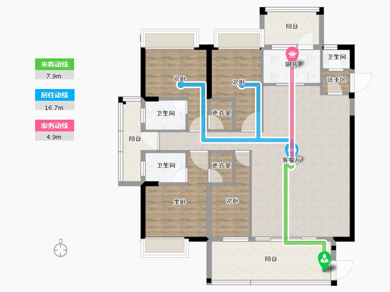 广东省-揭阳市-紫麟华府-126.38-户型库-动静线