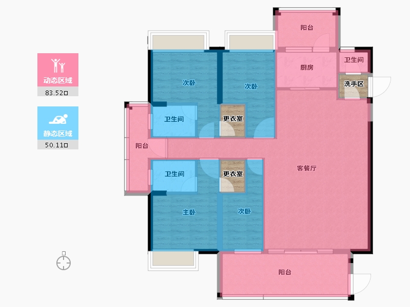 广东省-揭阳市-紫麟华府-126.38-户型库-动静分区