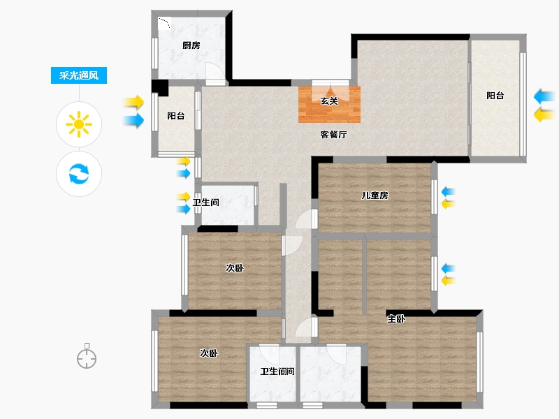 四川省-雅安市-西部网信·十里原湾-147.65-户型库-采光通风