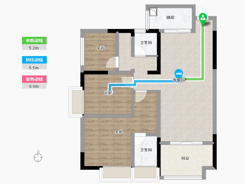 四川省-绵阳市-福阳广场-83.79-户型库-动静线