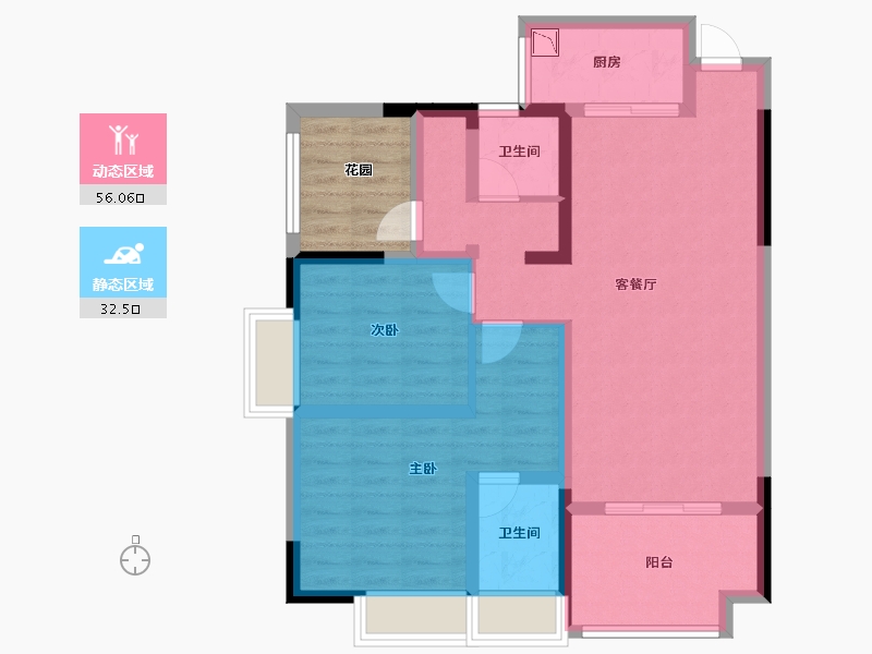 四川省-绵阳市-福阳广场-83.79-户型库-动静分区