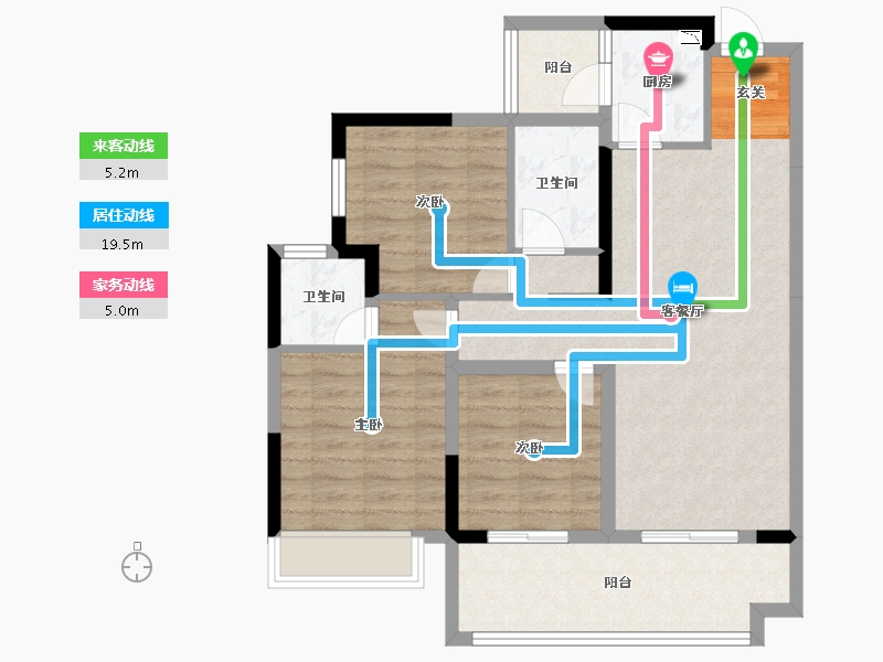 广东省-揭阳市-中南.春风南岸-81.96-户型库-动静线