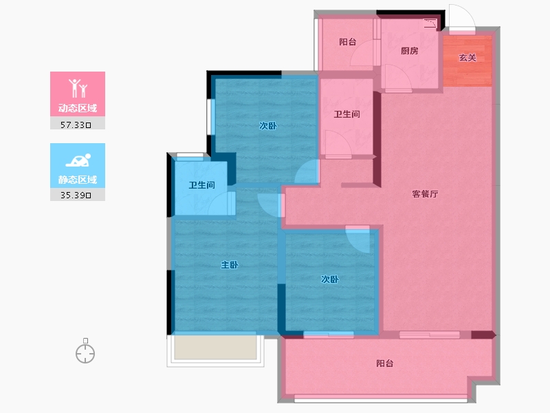 广东省-揭阳市-中南.春风南岸-81.96-户型库-动静分区