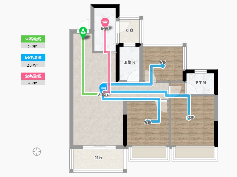 四川省-遂宁市-和喜·公园里-68.34-户型库-动静线