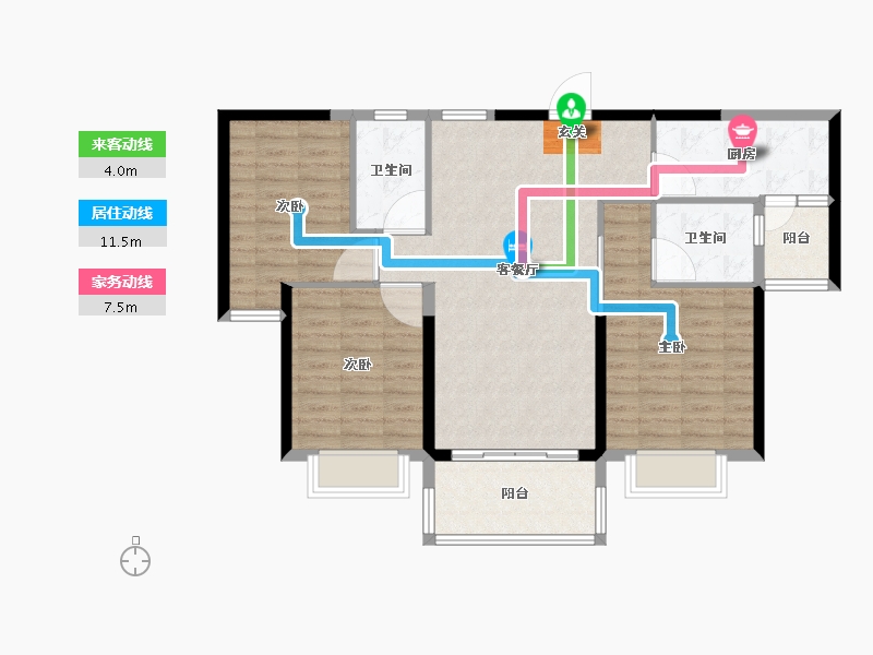 广东省-揭阳市-碧桂园江山帝景-94.01-户型库-动静线