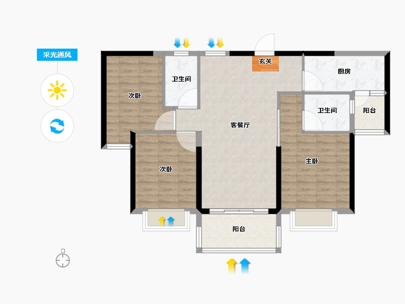 广东省-揭阳市-碧桂园江山帝景-94.01-户型库-采光通风