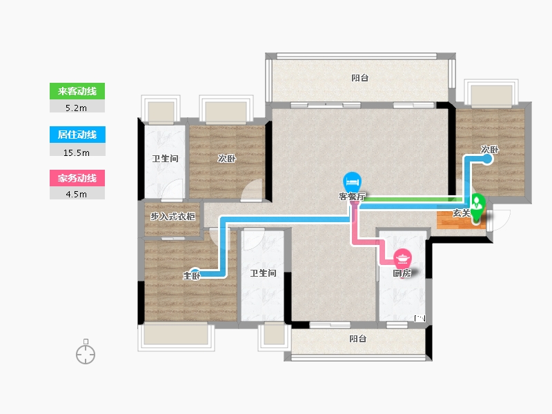 广东省-揭阳市-中南.春风南岸-105.64-户型库-动静线