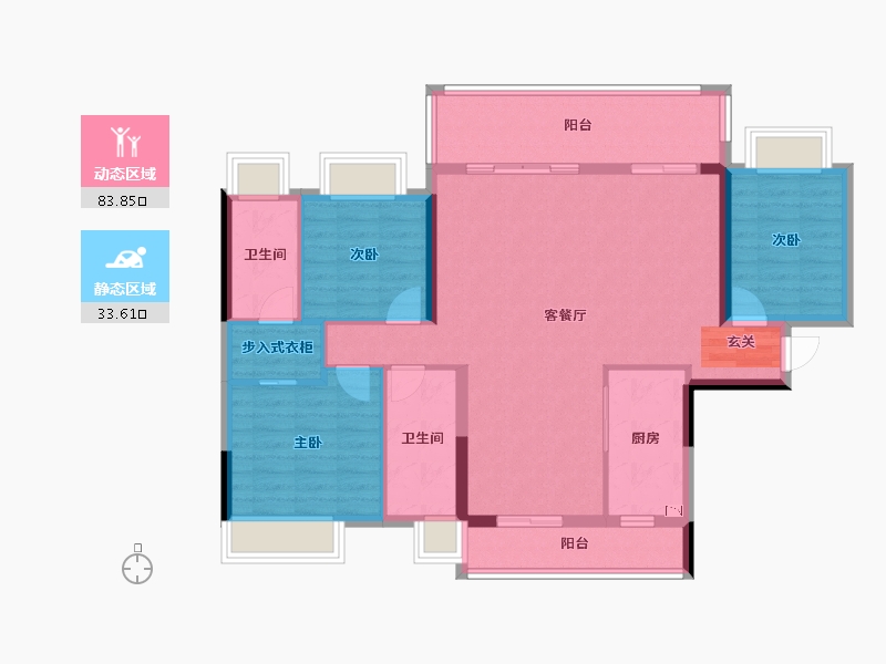 广东省-揭阳市-中南.春风南岸-105.64-户型库-动静分区