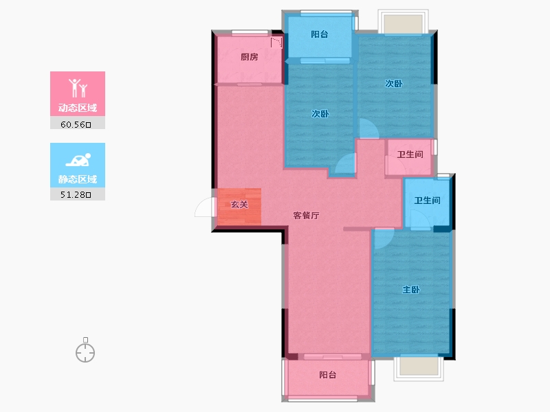 广东省-揭阳市-丽景苑-101.66-户型库-动静分区