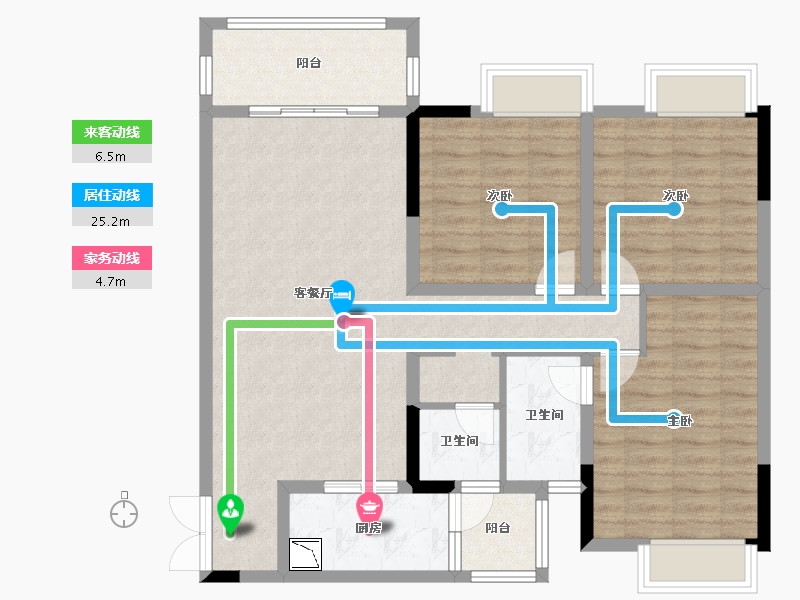 四川省-绵阳市-倍特香槟华府-97.55-户型库-动静线