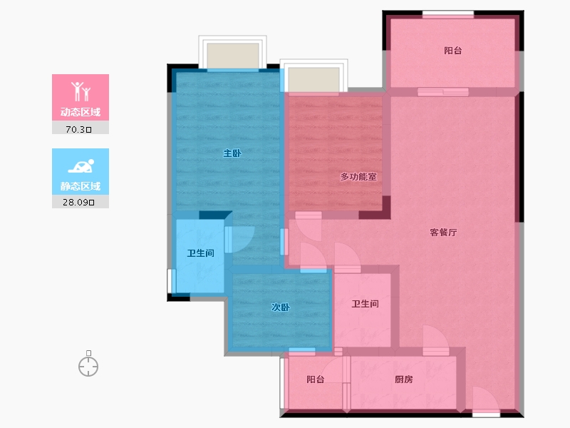 四川省-南充市-阳光西山秘境-86.48-户型库-动静分区