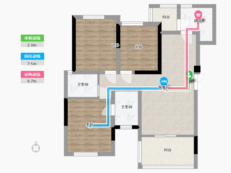 四川省-南充市-阳光西山秘境-74.01-户型库-动静线