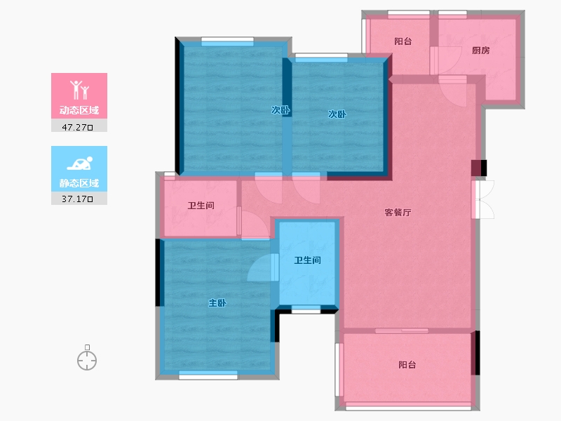 四川省-南充市-阳光西山秘境-74.01-户型库-动静分区