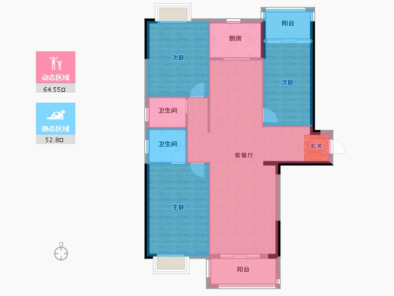 广东省-揭阳市-丽景苑-107.38-户型库-动静分区