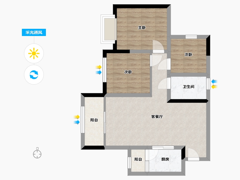 四川省-眉山市-中心城-65.34-户型库-采光通风