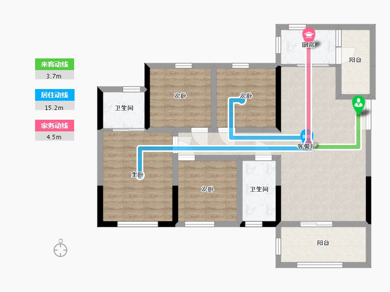 四川省-眉山市-学府壹号-93.52-户型库-动静线